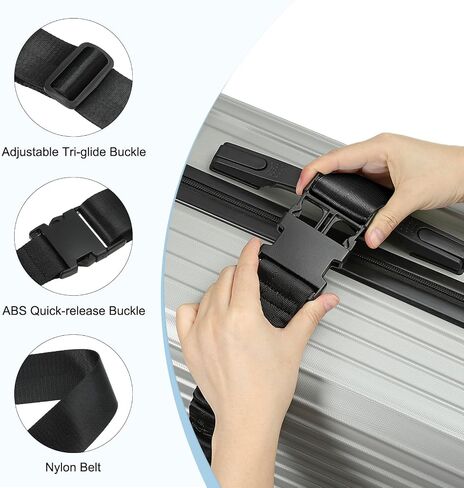 أحزمة أمتعة UXCELL مع أحزمة تمدد 2 "× 73" ، حزمة حزام حقيبة 2 عبوة مع حزام مع إغلاق حقيبة السفر ، الأخضر in Saudi Arabia