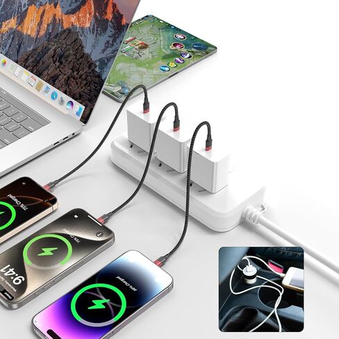 USB C to Lightning Cable 1FT Short, 2Pack Power Delivery USB C iPhone Fast Charger Cord 12inch Braided Type C to Lightning Data Sync Cable in Saudi Arabia