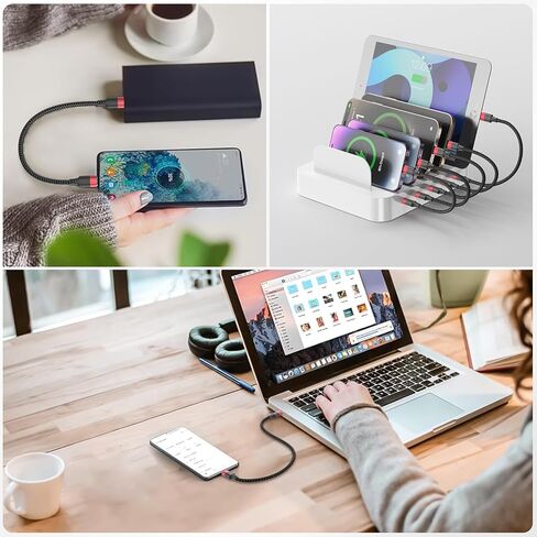 USB C to Lightning Cable 1FT Short, 2Pack Power Delivery USB C iPhone Fast Charger Cord 12inch Braided Type C to Lightning Data Sync Cable in Saudi Arabia