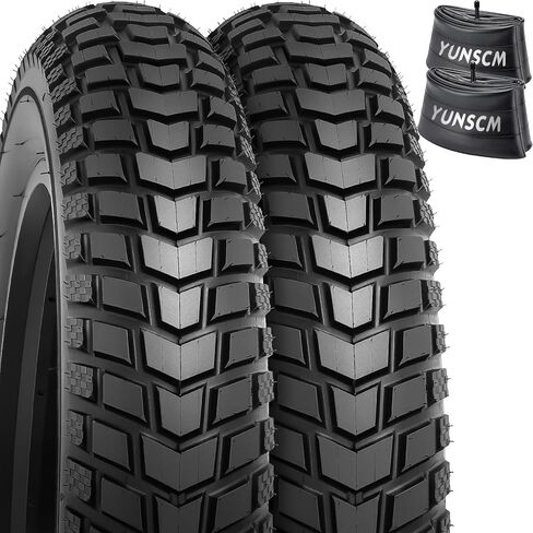 YUNSCM 26" Fat Bike Tires 26x4.0/98-559 60TPl and 26" Bike Tubes Schrader Valve with 2 Rim Strips Compatible with Mountain/Off Road E-Bike 26 x 4.0 Bicycle Tires and Tubes (Y-1143) in Saudi Arabia