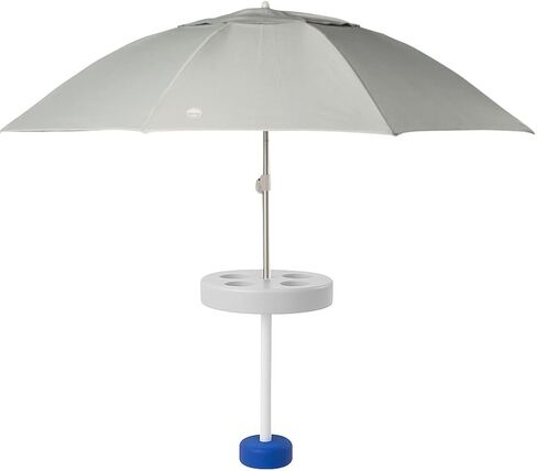Pool Buoy Floating Umbrella – 5'-7" Premium UV Shade Umbrella with Weighted Base & 5 Cup Holders – Luxury Portable Sun Protection for Pools, Lakes & Hot Tubs – No-Tool Setup in Saudi Arabia