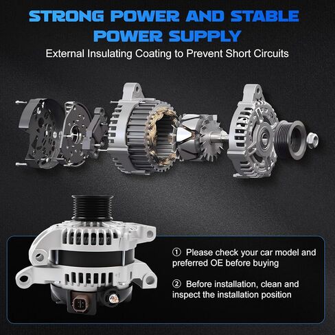 Alternator 11352 for 2007-2021 Tundra 5.7L, for 2010-2019 Tundra 4.6L, for 2011-2012 Sequoia 4.6L, for 2008-2022 Sequoia 5.7L, for 2010-2013 GX460 4.6L 150Amp Alternator 11352N 27060-0S020 in Saudi Arabia