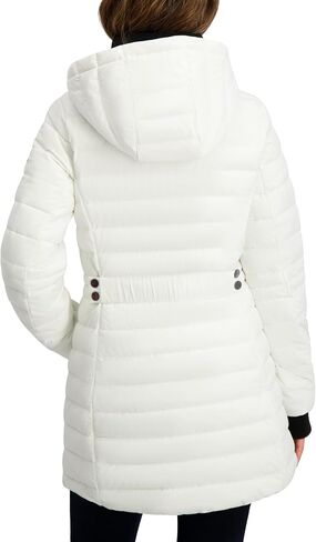 Nautica Women's Lt Down Jacket with Hood, 3/4 Length in Saudi Arabia