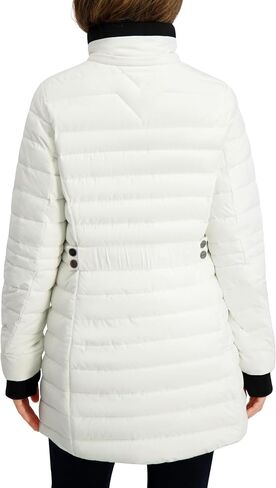 Nautica Women's Lt Down Jacket with Hood, 3/4 Length in Saudi Arabia
