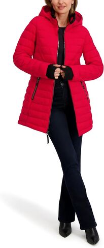 Nautica Women's Lt Down Jacket with Hood, 3/4 Length in Saudi Arabia