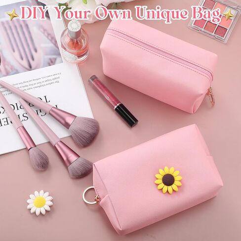 24 Pcs Preppy Makeup Bag PU Leather Cosmetic Bag Bulk Makeup Pouch Plain Cosmetic Pouch Waterproof Toiletry Bags for Women Traveling Preppy Pencil Case Travel Purse Cosmetic Organizer, 4 Colors in Saudi Arabia