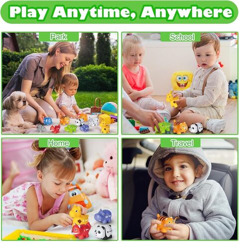 Learning Toys for 2 3 4 Year Old, 20 Pcs Number Matching Game with Digital English, 10 Different Animal Figures, Preschool Activities Montessori Fine Motor Toys for Toddlers Kids in Kuwait