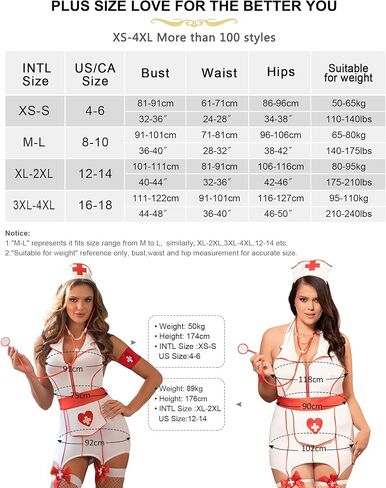 Women's Nurse Lingerie Costume Set Bra Dress with Garter, Waist Belt, Nurse Cap, Armband, Schoolgirl Cosplay Outfits in Saudi Arabia