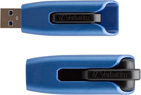 Verbatim 128GB USB 3.0 Store 'N' Go V3 Max Flash Drive - Cap-Less & PC/Mac Compatible - Blue in Saudi Arabia
