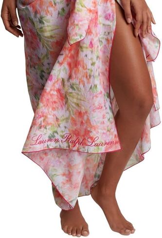 Lauren Ralph Lauren Women's Floral Pareo Cotton Cover-Up (Pink Multi, One Size) in Saudi Arabia