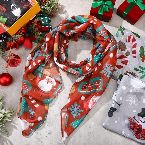 Eurzom Christmas وشاح العطلات مهرجان الوشاح الشتاء الثلج الثلج لينة خفيفة الوزن أنيقة عيد الميلاد للبنات هدية in Saudi Arabia