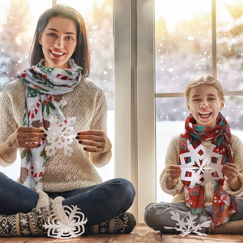 Eurzom Christmas وشاح العطلات مهرجان الوشاح الشتاء الثلج الثلج لينة خفيفة الوزن أنيقة عيد الميلاد للبنات هدية in Saudi Arabia