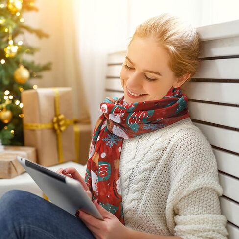 Eurzom Christmas وشاح العطلات مهرجان الوشاح الشتاء الثلج الثلج لينة خفيفة الوزن أنيقة عيد الميلاد للبنات هدية in Saudi Arabia
