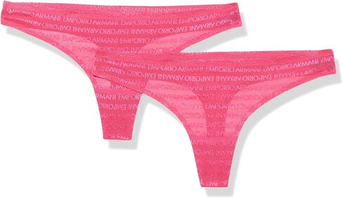 Emporio Armani Women's All Over Logo Mesh 2-Pack Thong in Saudi Arabia