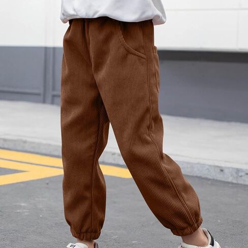 Toddler Boys Corduroy Pants Cargo Sweatpants Solid Elastic Waist Casual Long Trousers Sports Pockets Pants in Saudi Arabia