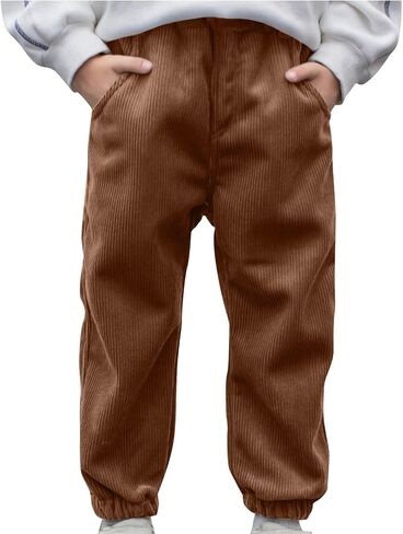 Toddler Boys Corduroy Pants Cargo Sweatpants Solid Elastic Waist Casual Long Trousers Sports Pockets Pants in Saudi Arabia