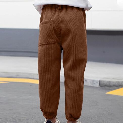 Toddler Boys Corduroy Pants Cargo Sweatpants Solid Elastic Waist Casual Long Trousers Sports Pockets Pants in Saudi Arabia