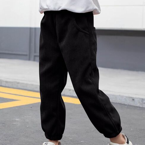 Toddler Boys Corduroy Pants Cargo Sweatpants Solid Elastic Waist Casual Long Trousers Sports Pockets Pants in Saudi Arabia