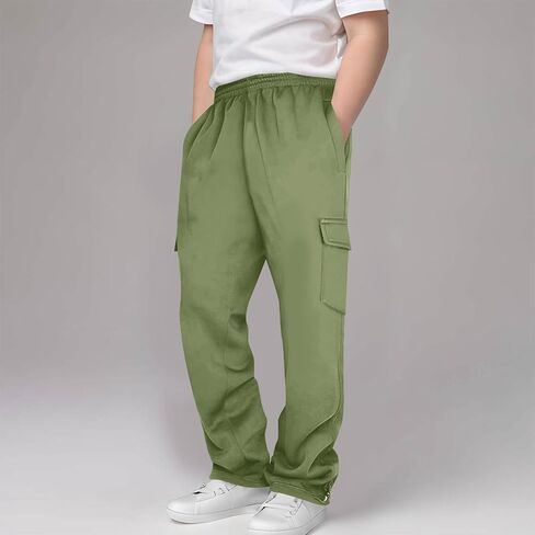 Boys Cargo Sweatpants Casual Sports Trendy Drawstring Jogger Pants Sweatpants Lightweight Pants for 3-13 Years in Saudi Arabia