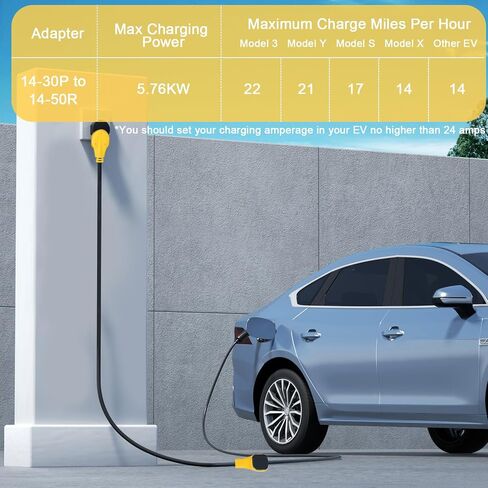 سلك محول الشاحن 50 قدمًا EV NEMA 14-30P إلى 14-50R ، 30 AMP 4 Brong Dryer to 50 Amp 4 Prong EV/RV لشحن Tesla أو EV المستوى 2 ، سلك تمديد EV الثقيل مع المقبض ، ETL مدرج in Kuwait