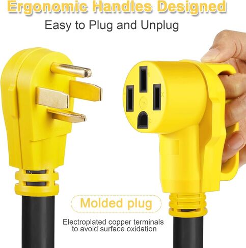 سلك محول الشاحن 50 قدمًا EV NEMA 14-30P إلى 14-50R ، 30 AMP 4 Brong Dryer to 50 Amp 4 Prong EV/RV لشحن Tesla أو EV المستوى 2 ، سلك تمديد EV الثقيل مع المقبض ، ETL مدرج in Kuwait