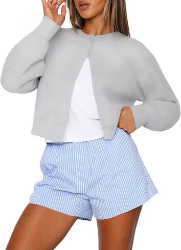 IWD Womens Cropped Cardigan Sweaters Knit Lightweight Crop Sweater Fall Outfits Trendy Open Front Clothes 2025 in Saudi Arabia