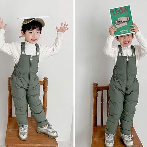 Kids Puffer Jumpsuit, Warm Winter Overalls for Boys Girls, Thick Insulated Zipper Front One-Piece Snowsuit in Saudi Arabia