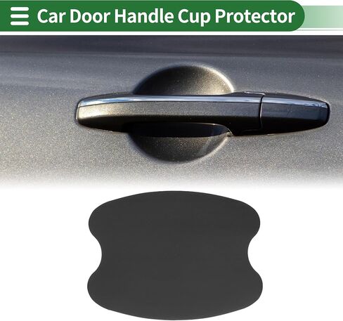 Motoforti Car Door Handle Cup Protector Door Handle Scratches Protective Films 2.67"x3.34" Anti-Scratches PVC Black 4 Pcs in Saudi Arabia