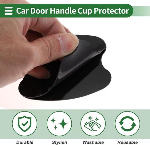 Motoforti Car Door Handle Cup Protector Door Handle Scratches Protective Films 2.67"x3.34" Anti-Scratches PVC Black 4 Pcs in Saudi Arabia