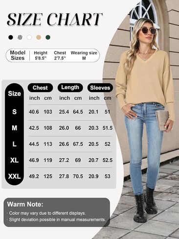 Motarto Women's Knit Sweater Casual Thin Long Sleeve Pullover V Neck Lightweight Sweatshirts Classic-Fit Tops for Spring Fall in Saudi Arabia