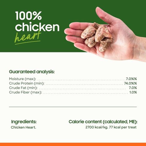smallbatch Pets Premium Freeze-Dried Pork Heart Treats for Dogs and Cats, 3.5 oz, Made and Sourced in The USA, Single Ingredient, Humanely Raise Meat, No Preservatives or Anything Artificial Ever in Saudi Arabia