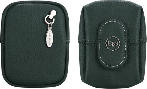 RFID Mini Leather Coin Purse for Women - Small Solid Color Wallet Pouch for Keys, Earphones & Essentials 3603 (Dark Green) in Saudi Arabia