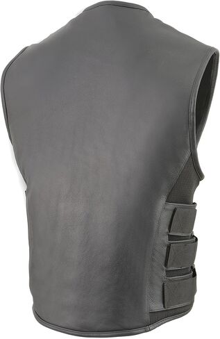 Milwaukee Leather Men's Bullet Proof Look Swat Vest w/Single Panel Back & Dual Inside Gun Pockets MLM3500 in Saudi Arabia