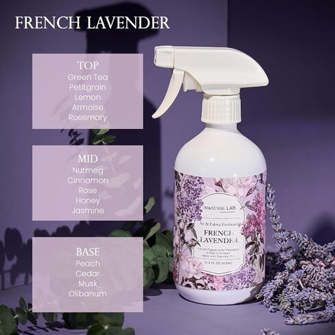 ‌M & Sense Air & Fabric & Pet Overor Eliminator Swys - 16.9 أوقية كبيرة الحجم الطبيعي آمن من المعطر المعطر لافندر العرقلة للمنزل يلغي رائحة الدخان رائحة تهدئة للاسترخاء في وقت النوم in Kuwait