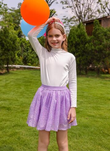 Xiaomosha Girls Sequin tutu تنورات مرنة الخصر الرقص الرقص الصغير فتاة عيد ميلاد حفلة الأميرة للأطفال من 3 إلى 10 سنوات in Kuwait