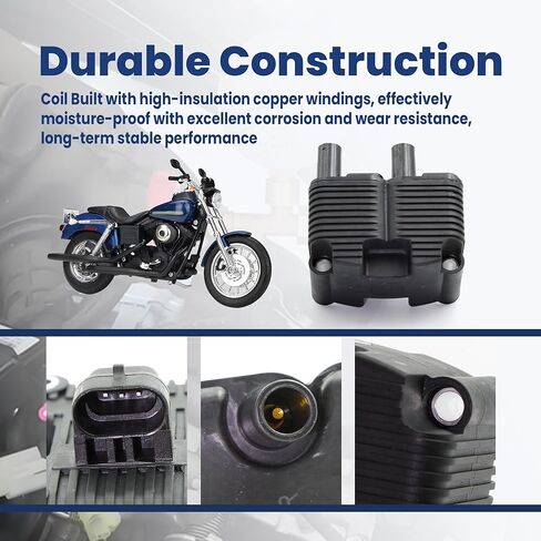 Astrosync 0.5ohm اشتعال ملف الاشتعال الملائم لهارلي-ديفيدسون DXL FLT FXD FLST FXST Sportster Touring Electra Glide Classic Fat Boy Efi Softail Fat Boy 883 1200 1999-2006 Replace 2102-0225 31655-99 in Kuwait