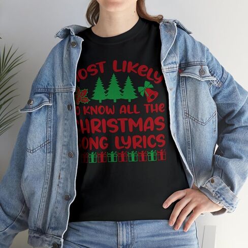 Most Likely to Christmas Custom Quotes Matching Shirt, Xmas Party Family Costumes, Winter Team Matching Tee, Crew Outfits in Saudi Arabia