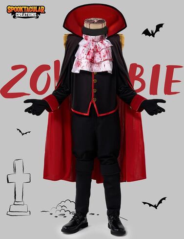 Spooktacular Creations Halloween Headless Zombie Costume for Boys, Kids Black Headless Horseman Costume with Cape, Gloves in Saudi Arabia