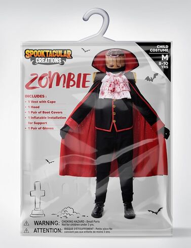 Spooktacular Creations Halloween Headless Zombie Costume for Boys, Kids Black Headless Horseman Costume with Cape, Gloves in Saudi Arabia