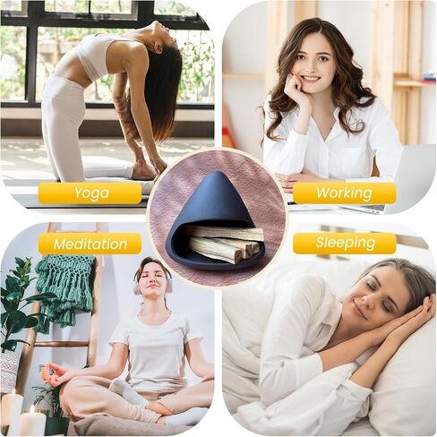 حامل البخور الطبيعية الطبيعية المصنوعة يدويًا بوتس مينيا للبخور للكيمياء ، والكوبال و Palo Santo-aromatherapy مع هدية فريدة من نوعها للقلق للنساء ، وأسلوب Zongzi ، الأسود in Kuwait