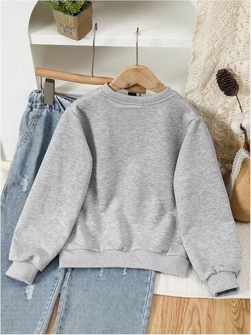 Gorglitter Girl's Cute Bow Sweatshirt Graphic Crewneck Long Sleeve Pullover Tops Size 8-12y in Kuwait
