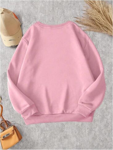 Gorglitter Girl's Cute Bow Sweatshirt Graphic Crewneck Long Sleeve Pullover Tops Size 8-12y in Kuwait