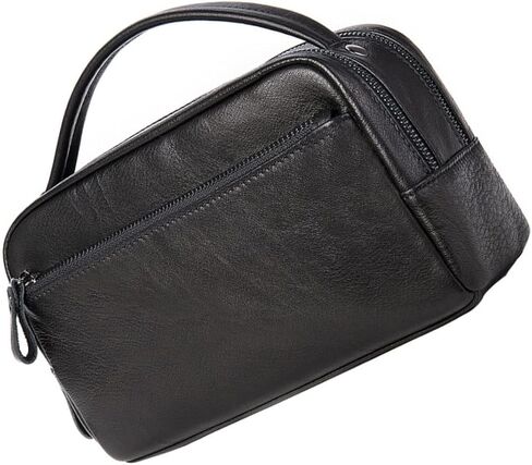 Men's Business Handbag Large Capacity Travel Pouch Satchel Bag for Toiletries Classic Leather Purse in Kuwait