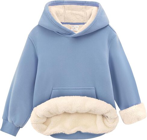 NOOMELLFISH GIRLS WARKE SHERPA مبطن Hoodie Kids Winter Pullover Sweetshirt (5-12 سنة) in Saudi Arabia