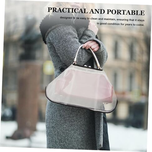 Outdoor Handbag Rainproof Cover Tote Bag Raincoat Handbag Rainproof Protector, Transparent, 70.00X70.00X0.50CM in Saudi Arabia