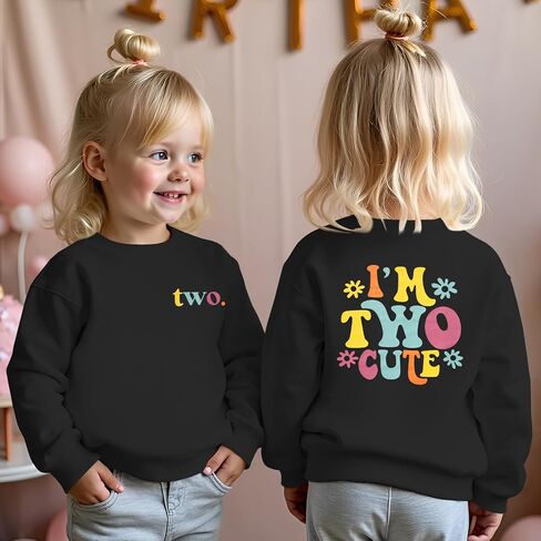 CM C&M WODRO 2nd Birthday Outfit Toddler Baby Girl I'm Two Cute Sweatshirt 2 Years Old Birthday Shirt Long Sleeve Party Tops in Saudi Arabia
