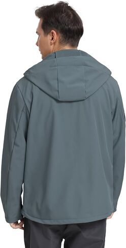 GEMYSE Men's Lightweight Rain Jacket Waterproof Raincoat Hooded Softshell Windbreaker for Outdoor Hiking Travel in Saudi Arabia