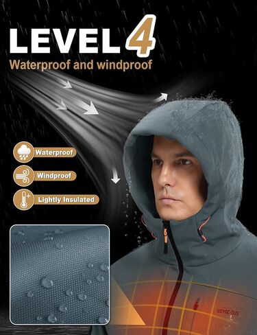 GEMYSE Men's Lightweight Rain Jacket Waterproof Raincoat Hooded Softshell Windbreaker for Outdoor Hiking Travel in Saudi Arabia