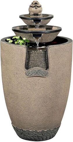 Decor Chinese Jar Shape Flowing Water Fountain, Balcony Circulating Water Fountain, Attracting Wealth Floor Ornaments, Suitable for Living Room, Entryway for Entryway in Saudi Arabia