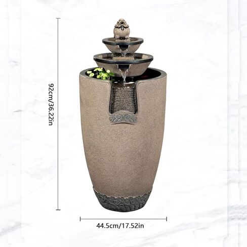 Decor Chinese Jar Shape Flowing Water Fountain, Balcony Circulating Water Fountain, Attracting Wealth Floor Ornaments, Suitable for Living Room, Entryway for Entryway in Saudi Arabia
